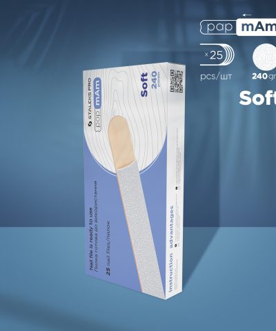 STALEKS Engangs hvite filer papmAm på myk skumlag og på en trebase 240grit (25 stk)
